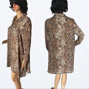 Vera & Lucy Brown Snakeskin Dress